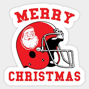 Merry Christmas Santa Football Helmet Sticker